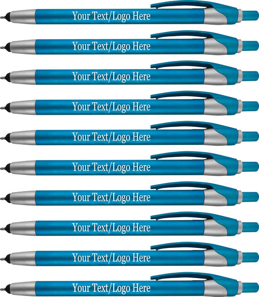 Personalized Pens in BLUE INK With your Custom Logo or Text Pens-Pack of 450- for Marketing, Parties, and Events, 2 in 1 Capacitive Stylus & Ballpoint Pen Compatible With Touchscreen Devices, Teal