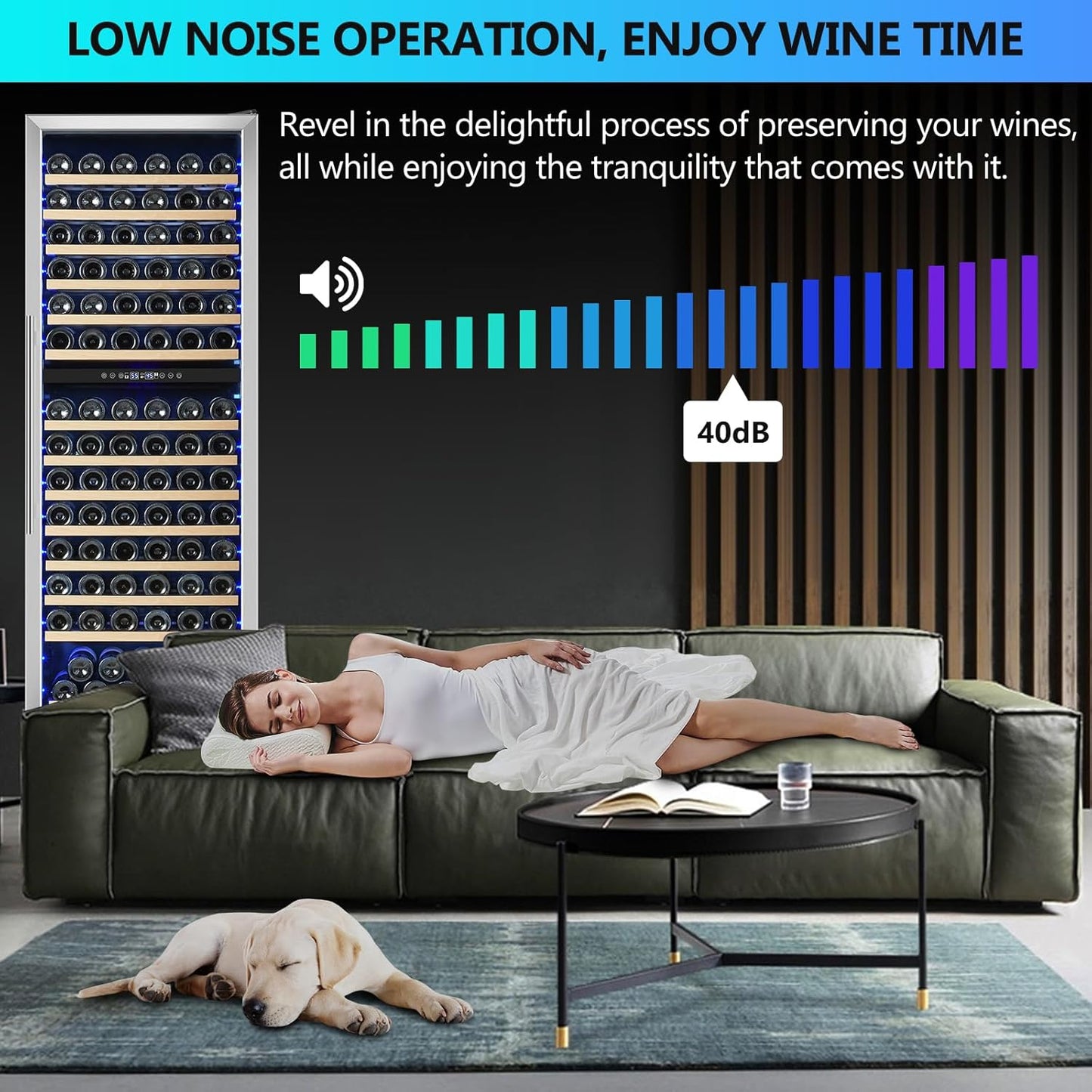 Dual Zone Wine Fridge Freestanding 175 Bottle, 24 Inch Large Capacity Built-in Wine Cooler Refrigerator with Upgraded Compressor Cooling and Intelligent Temperature Memory