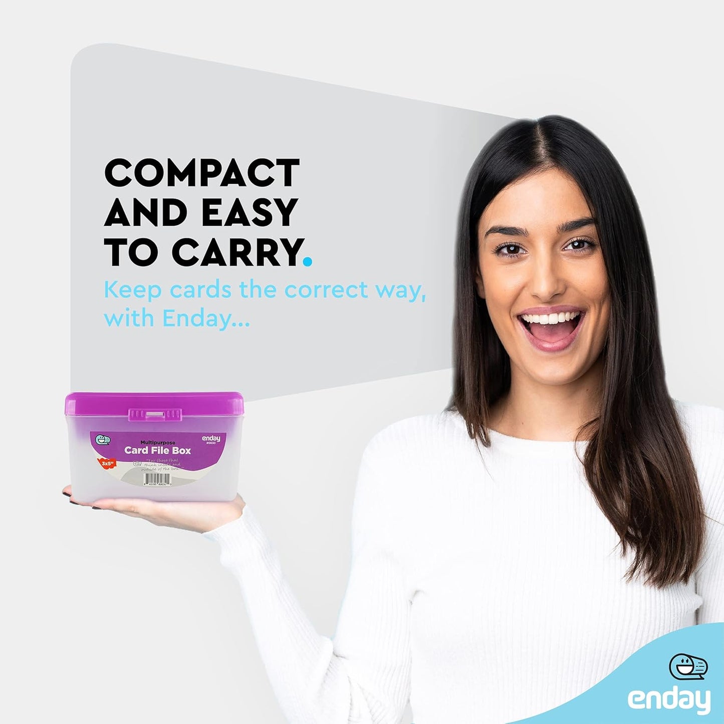 Emraw Index Card Holder 3 x 5 Index Card Case Holds up to 250 Cards Ideal for Filing Notes, Addresses & Recipes, Grey, Pink, Purple, Blue – (Pack of 4)