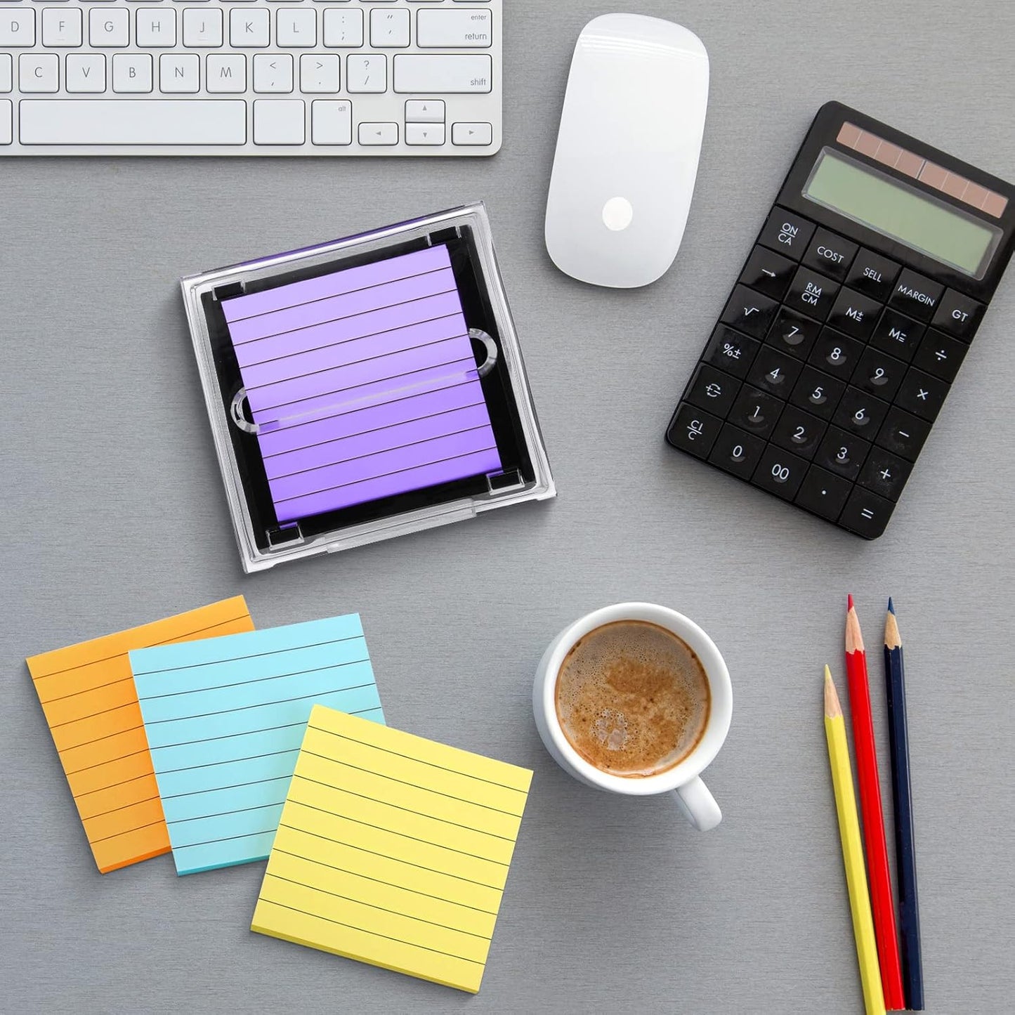 14 Pop up Sticky Note with 2 Pack Pop up Notes Dispenser Black Base Clear Top Sticky Note Holder Memo Pads Blank Adhesive Notes 3x3 Refills for Back to School Office Supplies, Assorted Colors