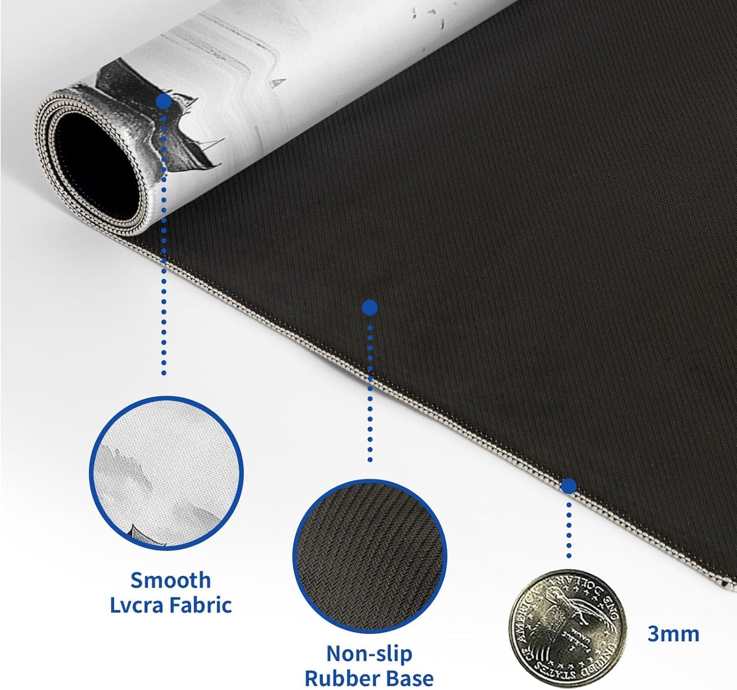 Landscape Mouse Pad Abstract Big Mouse Pad 31.5x11.8 Inch Landscape Texture Non-Slip Rubber Base Large Mousepad Stitched Edges Keyboard Mouse Mat Desk Pad for Office and Home