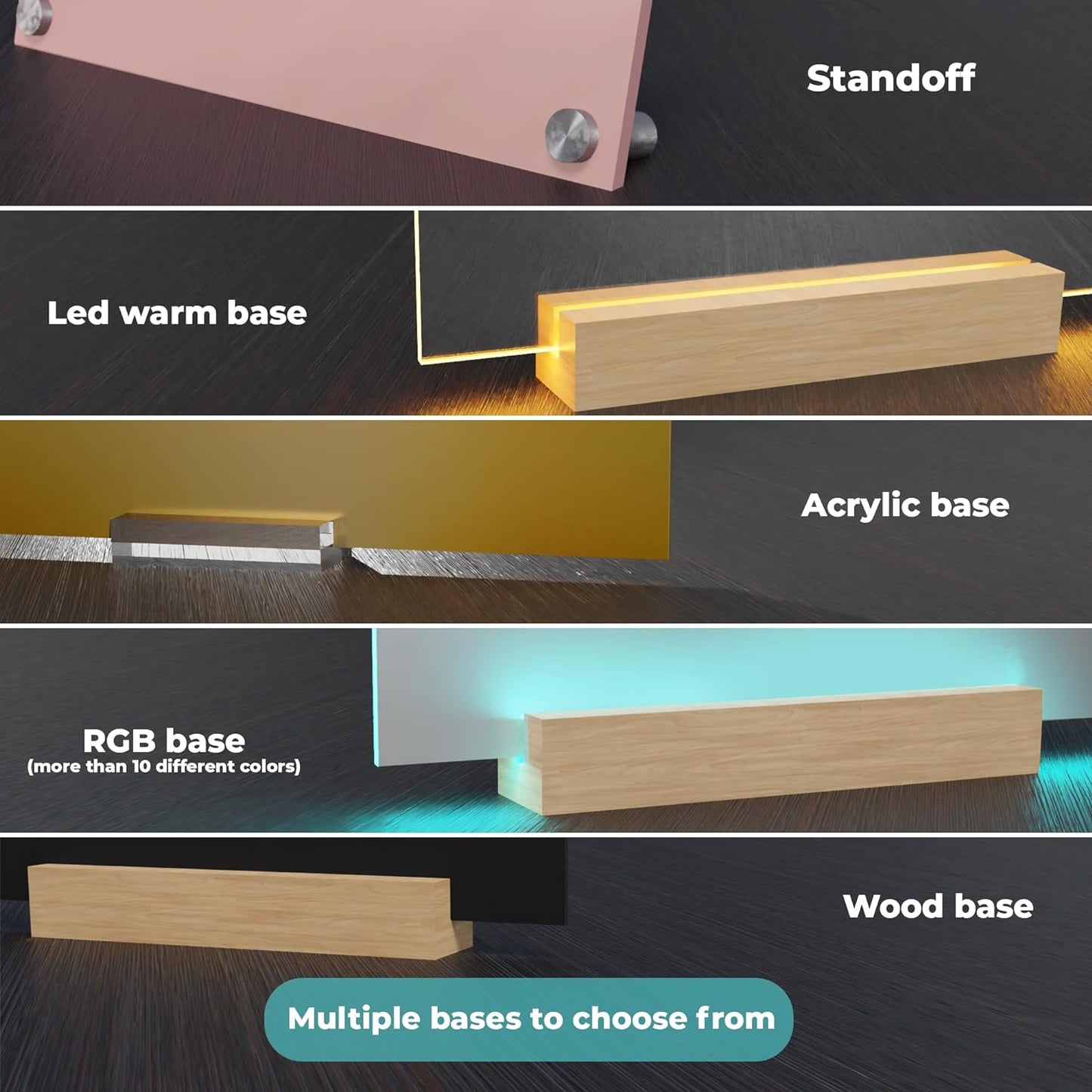 EGD Acrylic Desk Name Plate Personalized I Cute Office Decor I Office Desk Accessories with Various Material Options I Personalized Name Plate with Font Options (10 x 3.5 Inch) (1. Acrylic)