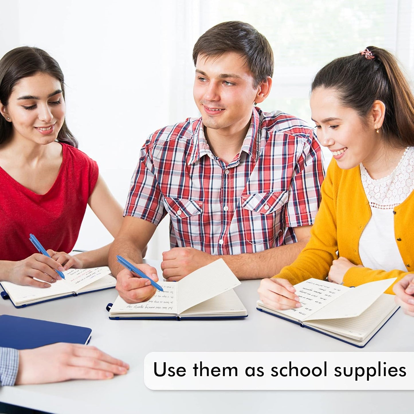 12 Pack Notebooks Journals Bulk with 12 Black Pens, Feela A5 Hardcover Notebook Classic Ruled Journal Set with Pen Holder for School Business Work Travel Writing, 120 GSM, 5.1”x8.3”, Navy