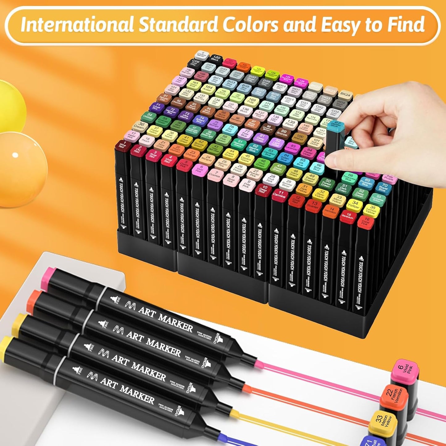 Banral Alcohol Markers Set, 180 Colors Dual Tip Alcohol Based Art Marker for Artists, Permanent Drawing Pens for Adult Coloring Sketching Illustration with Case and Holders