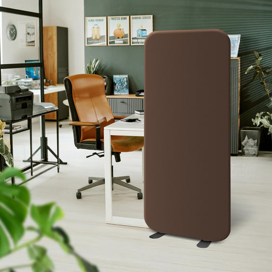 DECOLAB Standing Room Partition, Portable Divider Panel Wall for Home, Office, Classroom, Studio, Bedroom, Dressing Room, Scratch Resistance, 29"x65" Caramel