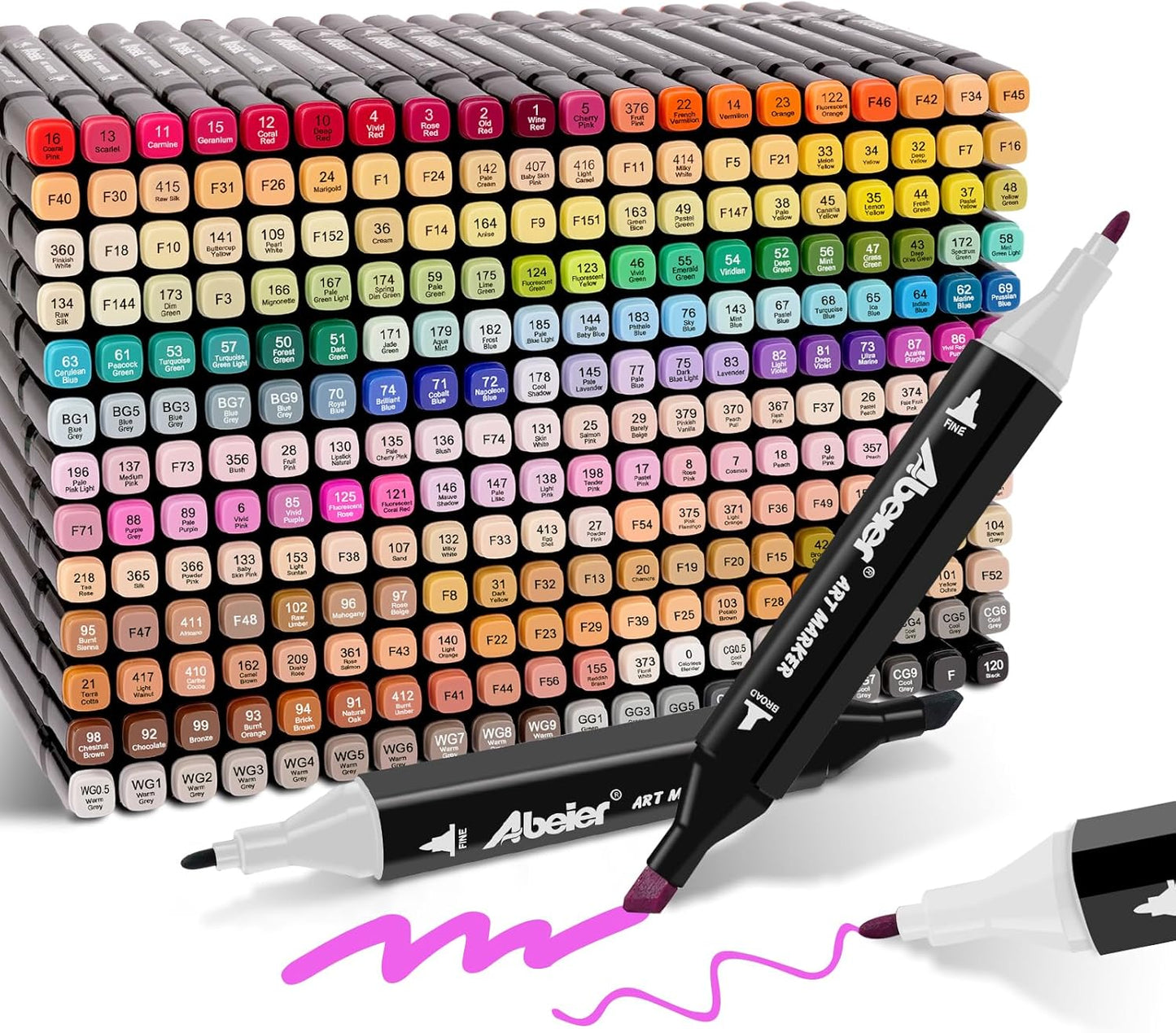 262 Colors Alcohol Markers Set, Dual Tips Blender Art Markers for Drawing, Permanent Sketch Markers for Kids adult coloring, Alcohol Based Markers, Adults Coloring and Artist Illustration.