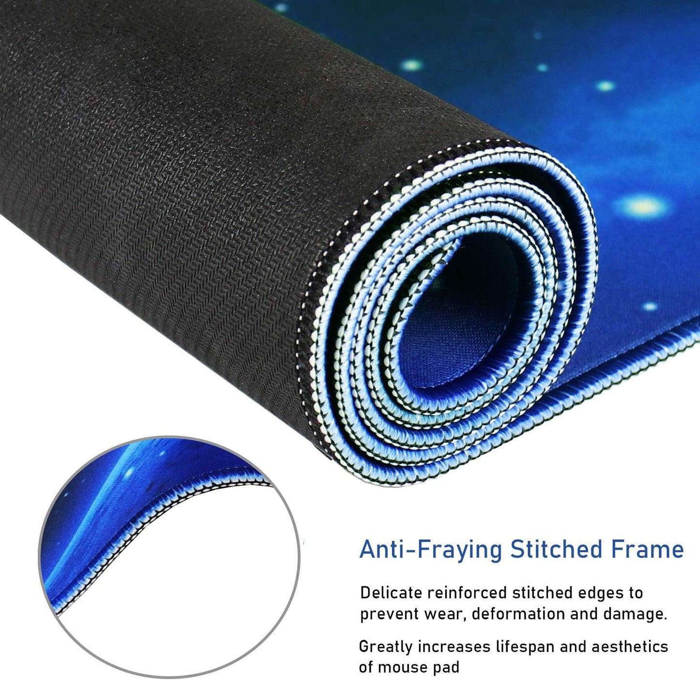 Extended Large Mouse Pad, Gaming Mouse Pad with Nonslip Base (31.5X15.7In) Heavy/Thick, Comfy, Waterproof Computer Keyboard Pad Mat for Esports Pros/Gamer/Desktop/Office/Home-Blue