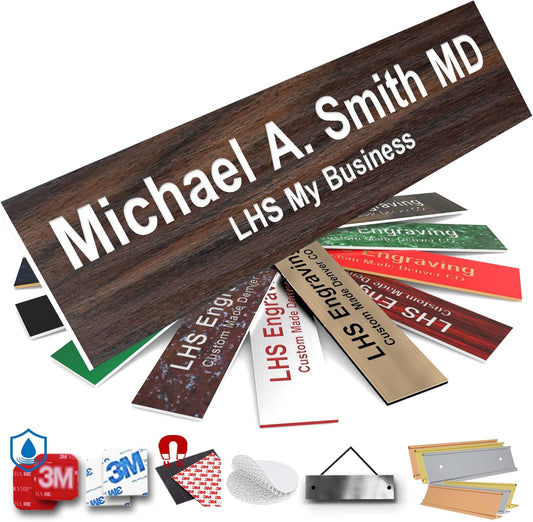 Engraved Custom Door Plate Teak Plastic Office Door Sign with White Letters - Made in USA 2x6 N7
