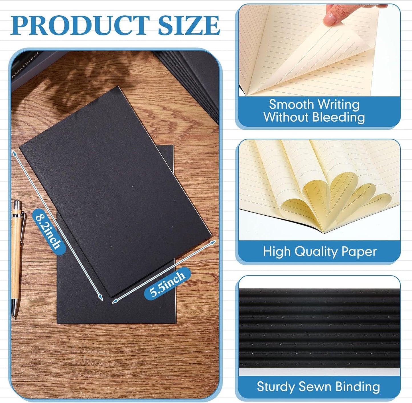 100 Pcs Kraft Notebook Journals 5.5 Inch x 8.3 Inch A5 Softcover Notebooks Bulk for Writing Sketch Office Notepad with 60 Pages 30 Sheets (Multicolor,Lined)