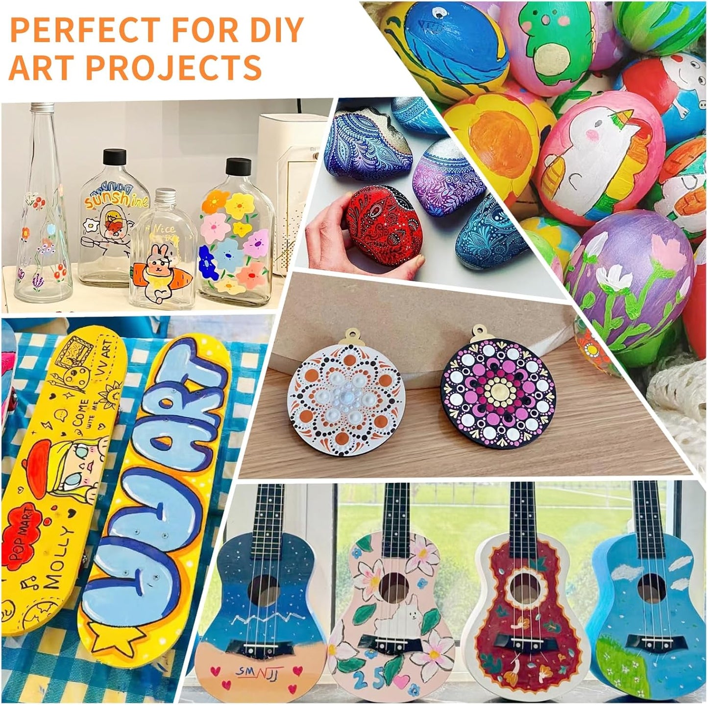 120 Colors Acrylic Paint Pens, Dual Tip Markers With Fine Tip and Brush Tip for Rock Painting, Ceramic, Wood, Plastic, Calligraphy, Scrapbooking, Brush Lettering, Card Making, DIY Crafts