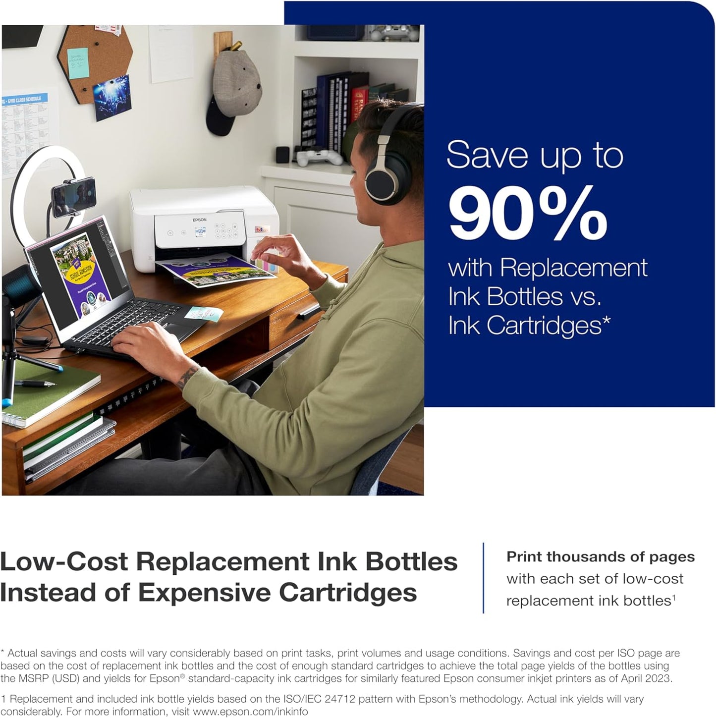 Epson EcoTank ET-2800 Wireless Color All-in-One Cartridge-Free Supertank Printer & EcoTank Photo ET-8500 Wireless Color All-in-One Supertank Printer