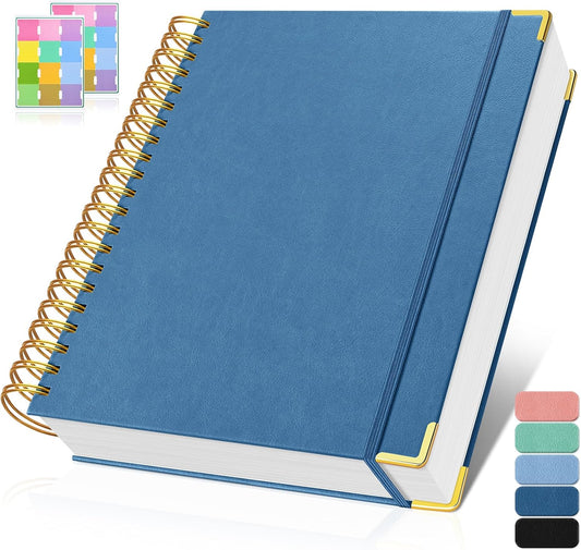 Graph Paper Notebook, Spiral Grid Notebook, Hardcover Leather Journal 300 Pages, 100gsm Thick Grid Paper Notebook, A5 Small Graphing Notebook Journal for Women Men Writing Engineering School Work