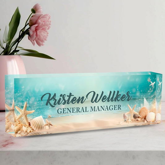 Desk Name Plate Personalized, Name Plate for Desk, Custom Office Desk Decor Office Gifts for Women Men, Acrylic Desk Accessories Employee Appreciation Gifts for Boss, Manager, Teacher, Nurse