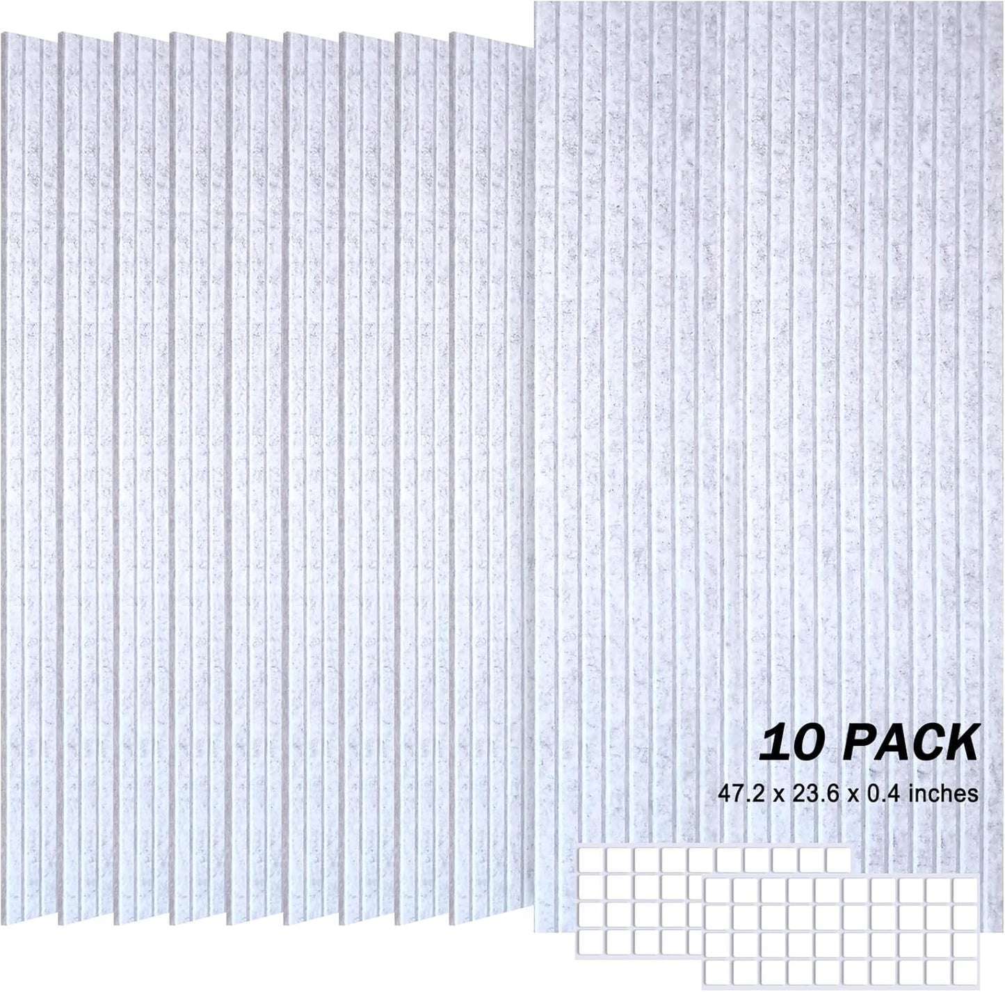 10 Pack Large Acoustic Panels, 48"X24"X0.4" Sound Proof Foam Panels for Walls, Sound Dampening Panels, Sound proof panels for walls, Soundproof Wall Panels for Home Studio&Office Decor.(Sliver Grey)