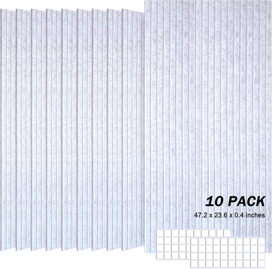 10 Pack Large Acoustic Panels, 48"X24"X0.4" Sound Proof Foam Panels for Walls, Sound Dampening Panels, Sound proof panels for walls, Soundproof Wall Panels for Home Studio&Office Decor.(Sliver Grey)