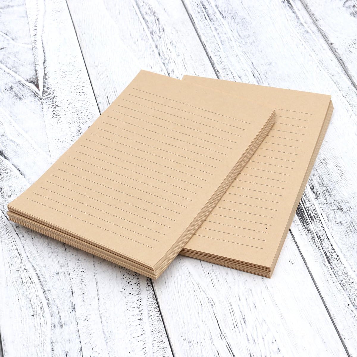 100Pcs Vintage Kraft A5 Lined Letter Paper Retro Writing Paper for Home Office Stationary1