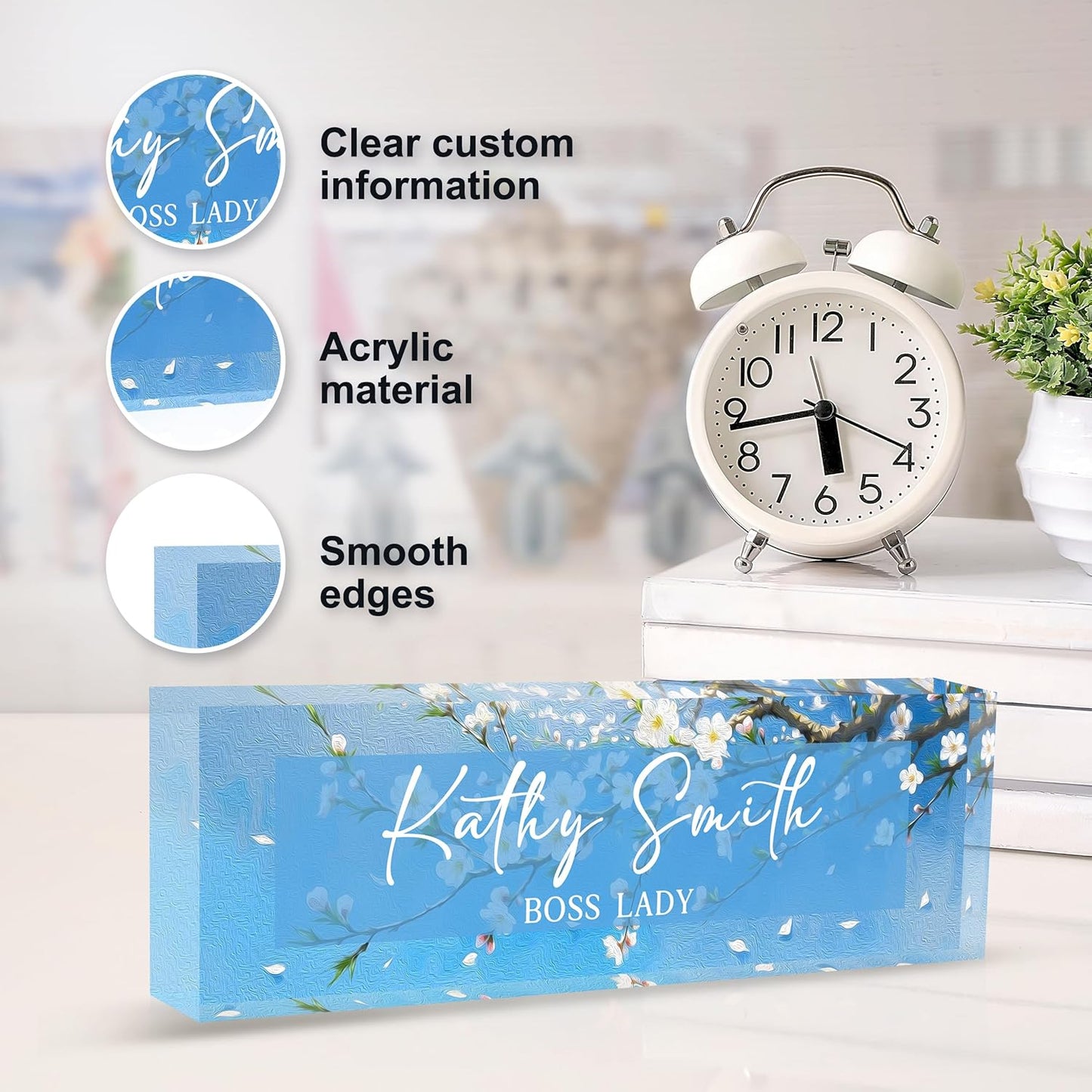 Custom Name Plate for Desk | Personalized Desk Name Plate | Personalized Boss Employee Appreciation Gifts | Acrylic Name Plate Office Desk Accessories