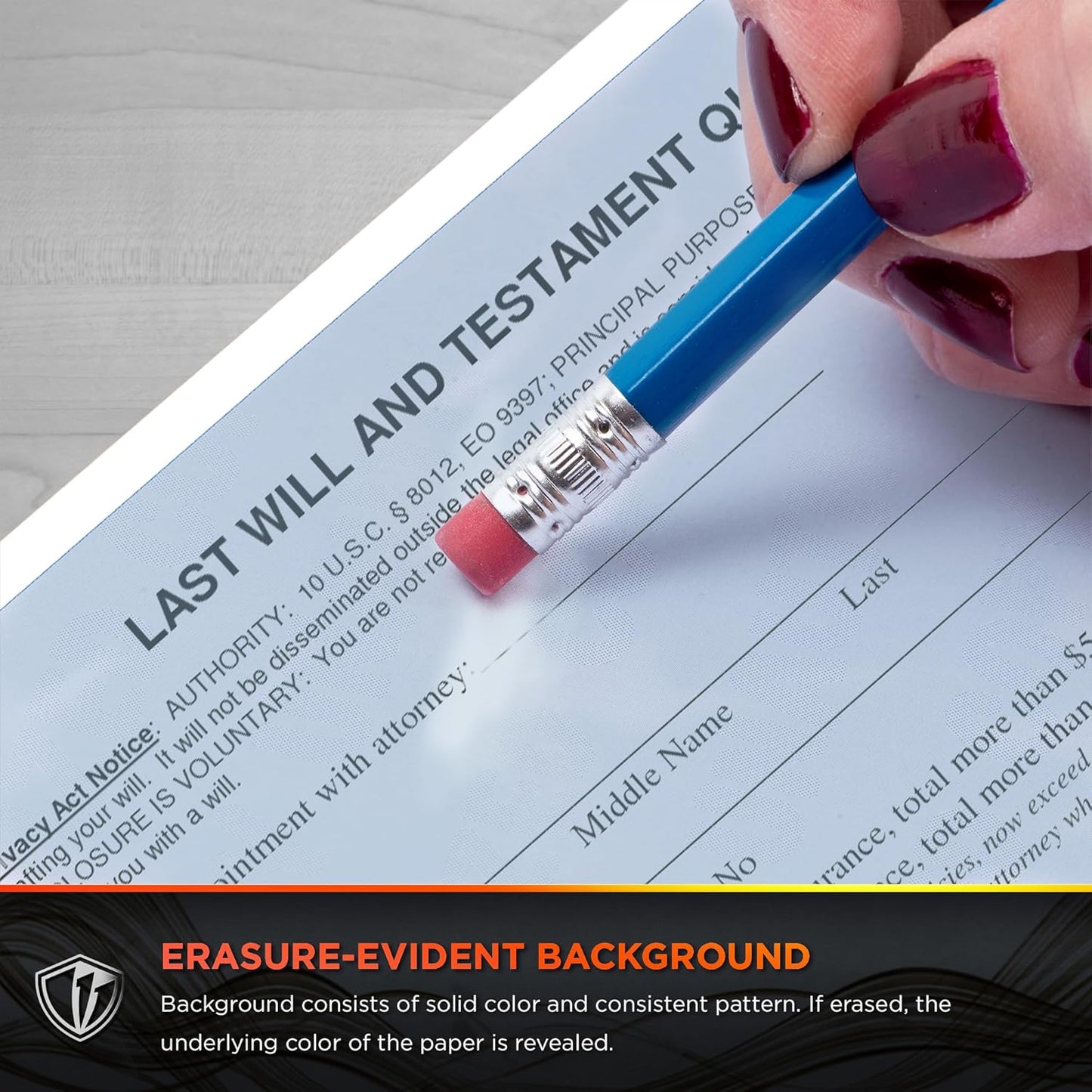 DocuGard Advanced Blue Multi-Purpose Security Paper, 7 Features, 8.5 x 11 Inches, 24 lb, 2500 Sheets (04546C)