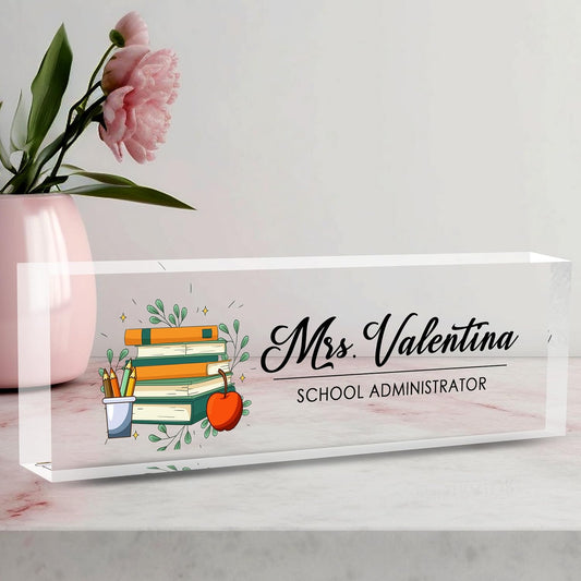 Desk Name Plate Personalized, Teacher Name Plate for Desk, Office Desk Decor for Women and Men, Employee Appreciation Gifts The Office Gifts for Teacher