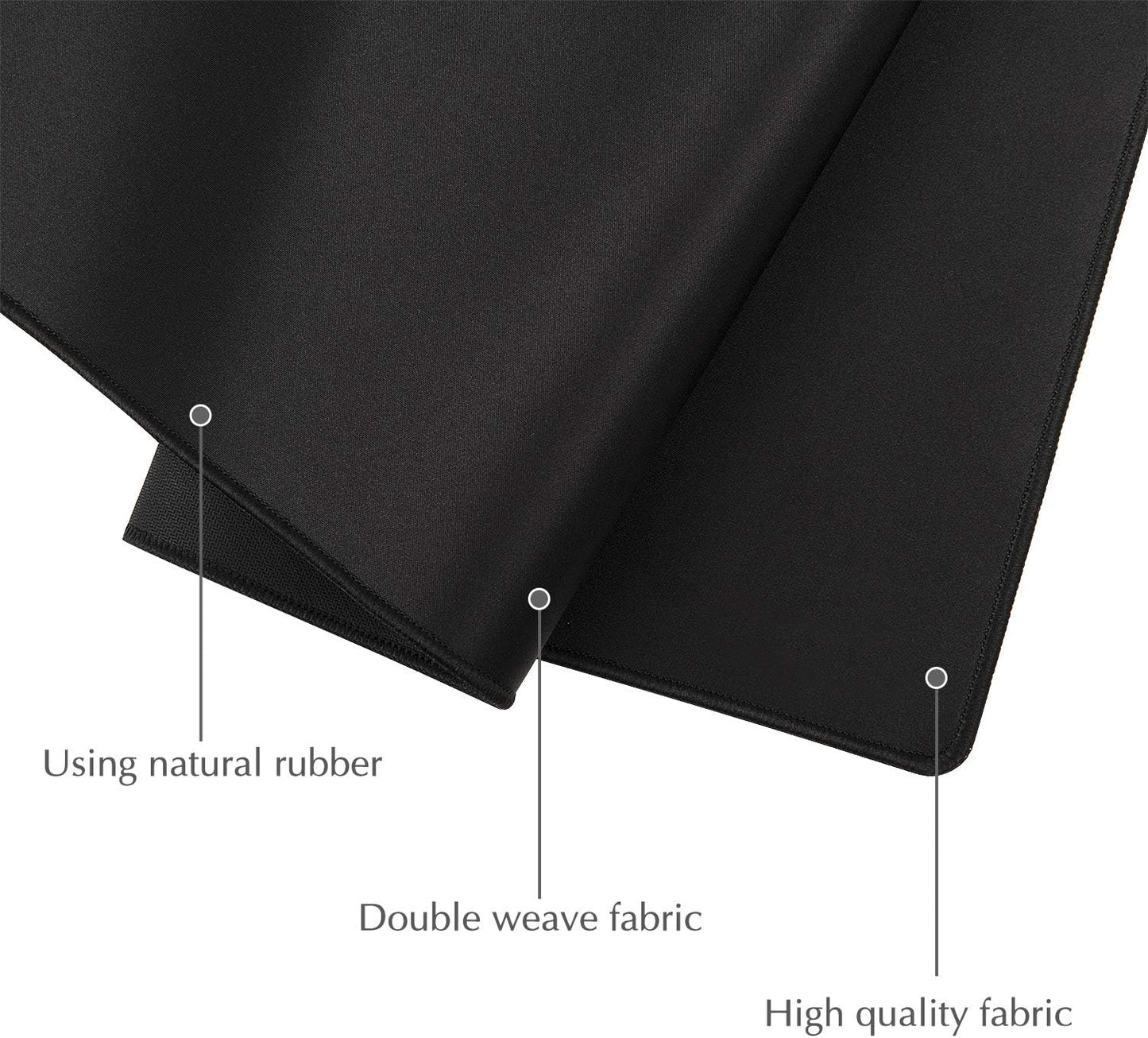 JIALONG Large Gaming Mouse Pad, XXL Desk Mousepad with Stitched Edges, Non-Slip Base Keyboard Pad for Gamer, Office & Home Classic Black