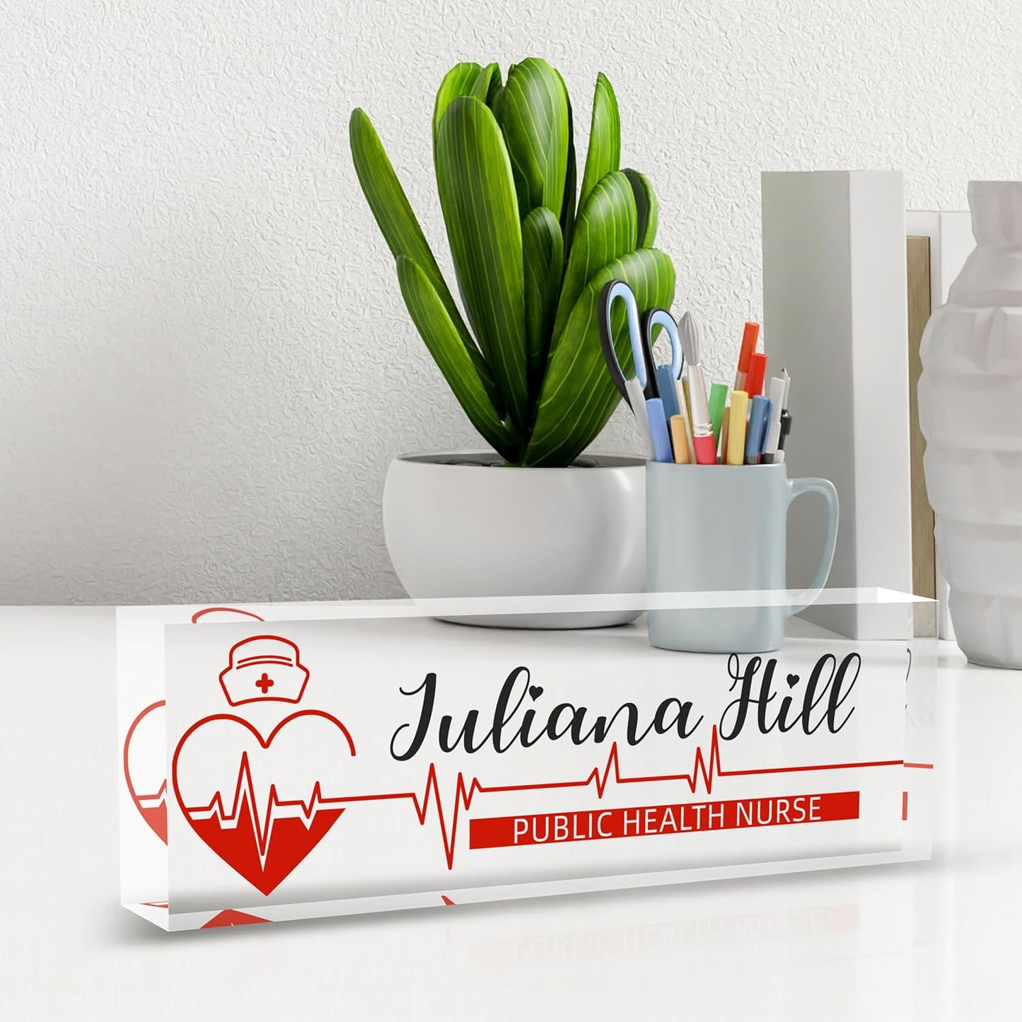 Desk Name Plate Personalized, Nurse Name Plate for Desk, Office Desk Decor for Women and Men, Employee Appreciation Gifts Office Gifts for Nurse (Nurse Funds)