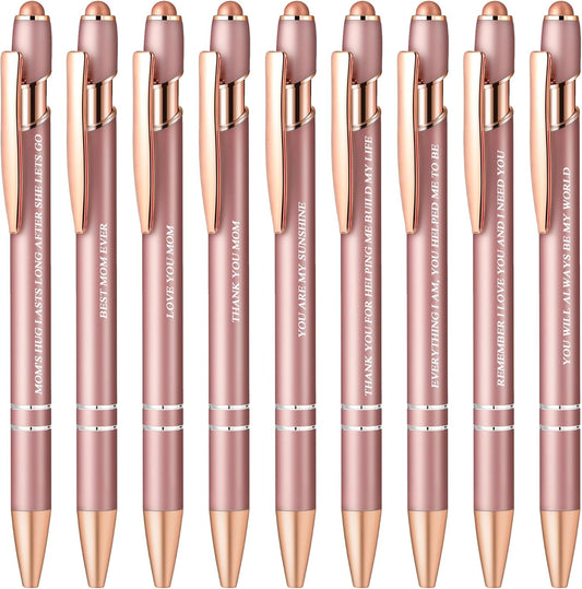 Aozora Best Mom Ever Gifts 9 Pack Fancy Pens with Stylus Tips Presents for Mom from Daughter or Son, Mothers Day Pens Happy Birthday Gifts for Moms