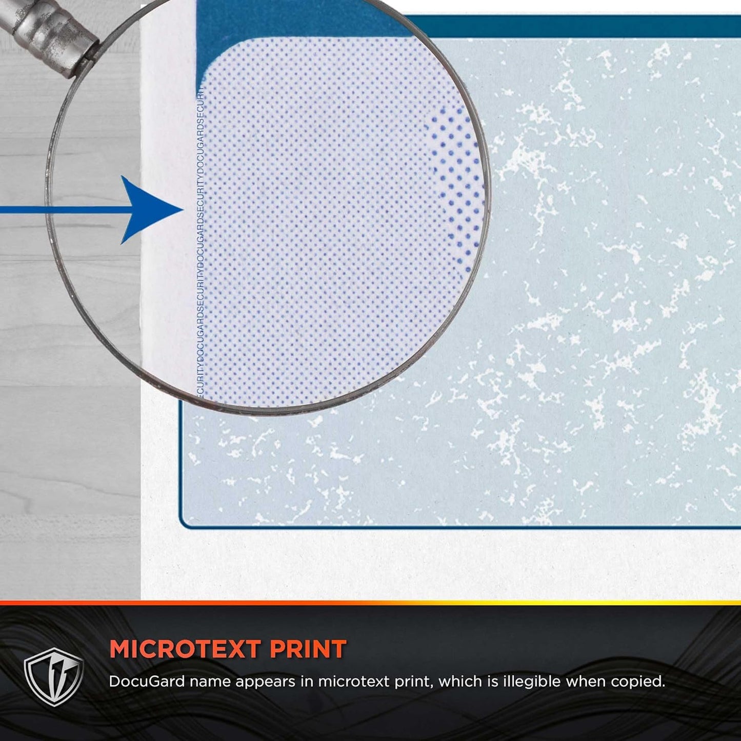 DocuGard Blue/Green Premier Prismatic Top High Security Check Paper - QuickBooks & Laser/Inkjet Printer Compatible - 13 Security Features - 500 Blank Business Checks (04533)