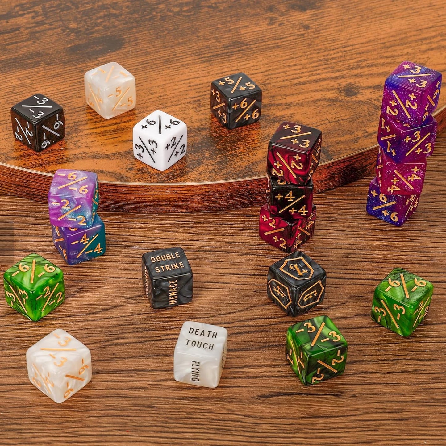 102 Pieces MTG Dice Counters Set Bulk Ability Keyword Tokens Shield Life Counters 6 Sided Dice for Magic The Gathering TCG Card Gaming Accessories 1