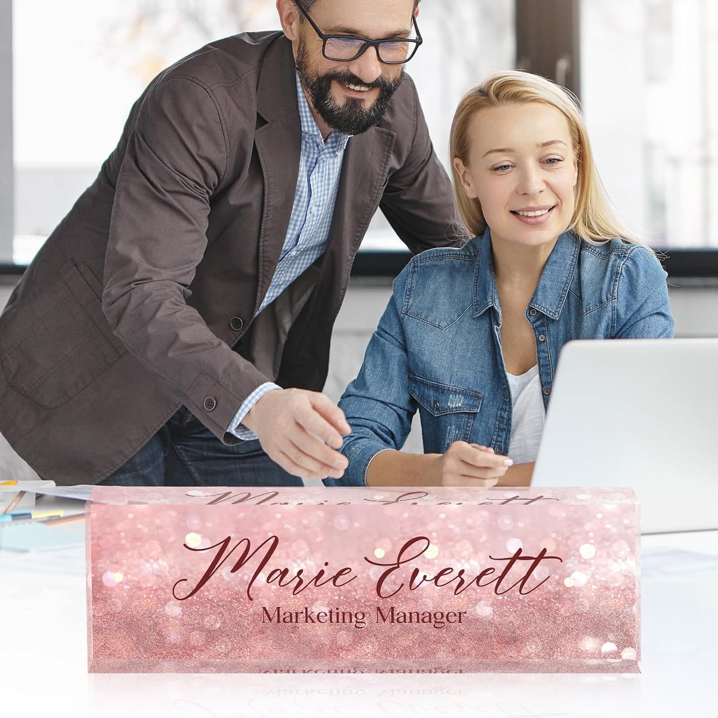 Desk Name Plate Personalized, Custom Name Plate for Office Desk Decor for Women & Men, Custom Office Gifts Employee Appreciation Gifts for Boss, Manager, Nurse, Lawyer, Teacher