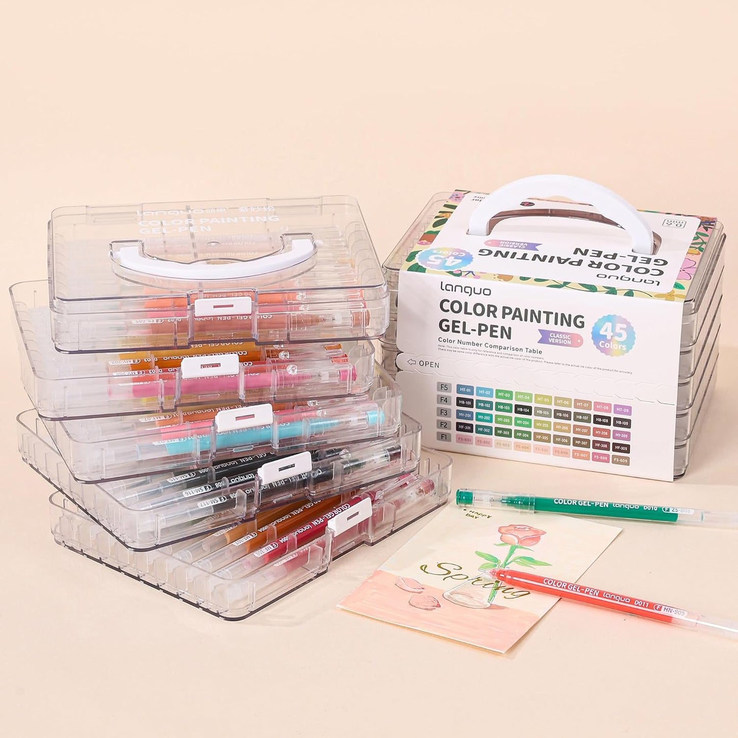 Gel Pens for Adult Coloring Books, 45 Colors Set Gel Colored Pens Marker, Perfect Gel Pens for Adult Drawing Doodling Journaling, Art Supplies and DIY Crafts