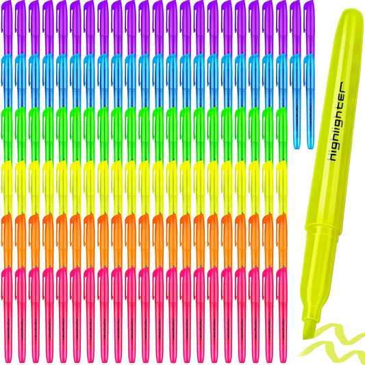 60 Pieces Highlighter Bulk Assorted Colors Highlighter Markers Chisel Tip Highlighter Pens for School Classroom Office (60)