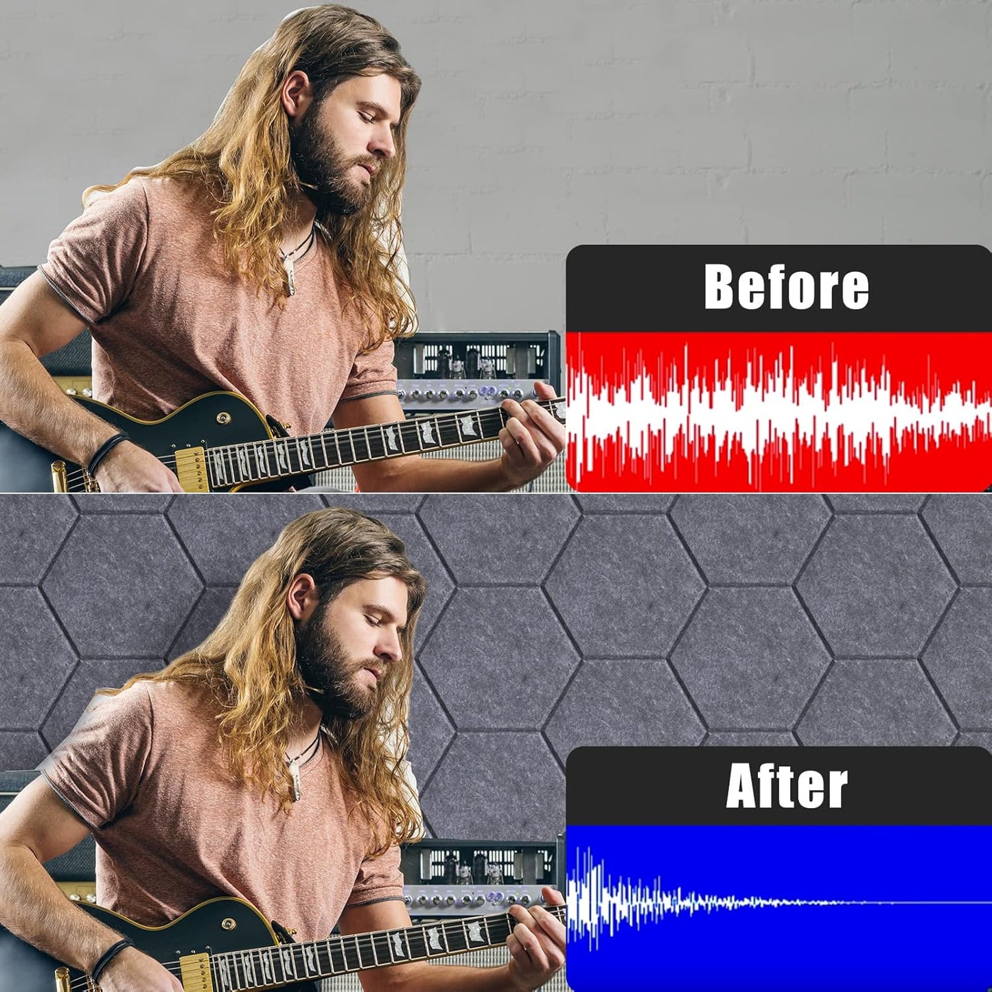 12 Pack Self-adhesive Acoustic Panels 12" X 10" X 0.4" - Sound Proof Foam Panels with High Density, Stylish Hexagonal Design, Flame Resistant, Absorb Noise and Eliminate Echoes(Dark Gray)