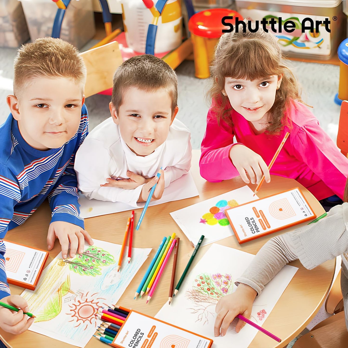 Shuttle Art 144 PCS Colored Pencils Bulk, 12 Assorted Colors, Pack of 12, Break-Resistant, Pre-sharpened Colored Pencils for Kids, Bulk Pack School Supplies for Teachers & Students