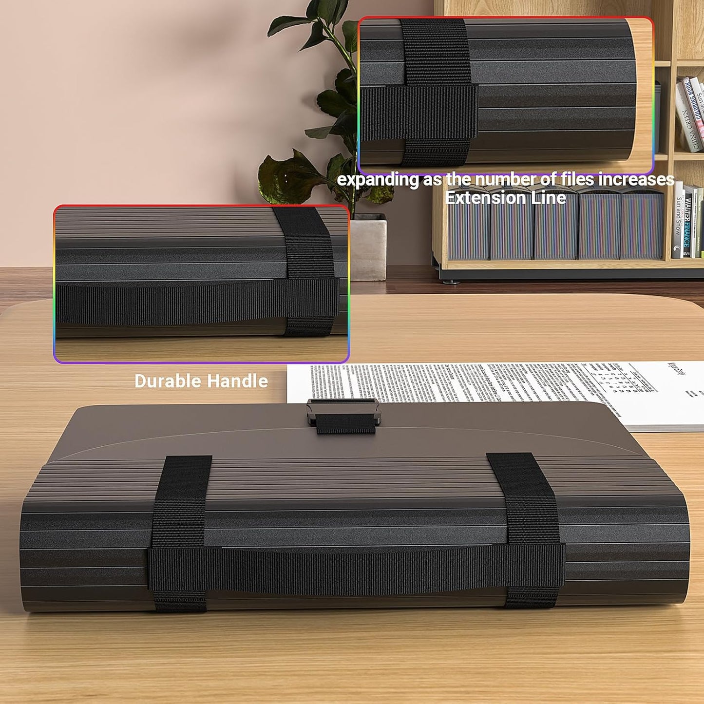 File Organizers with Handle,25 Pockets Accordion File Organizer,Portable Expanding File Folder for Receipt,Bill, A4/Letter Size Paper,Documents,a-z Tabs Included in Filing Folder Frosted