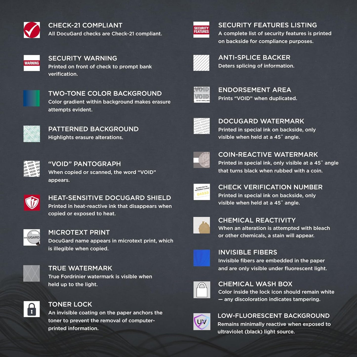 DocuGard Blue/Green Premier Prismatic Top High Security Check Paper - New - 17 Security Features - Laser/Inkjet Printer Compatible - 500 Blank Business Checks (04570)