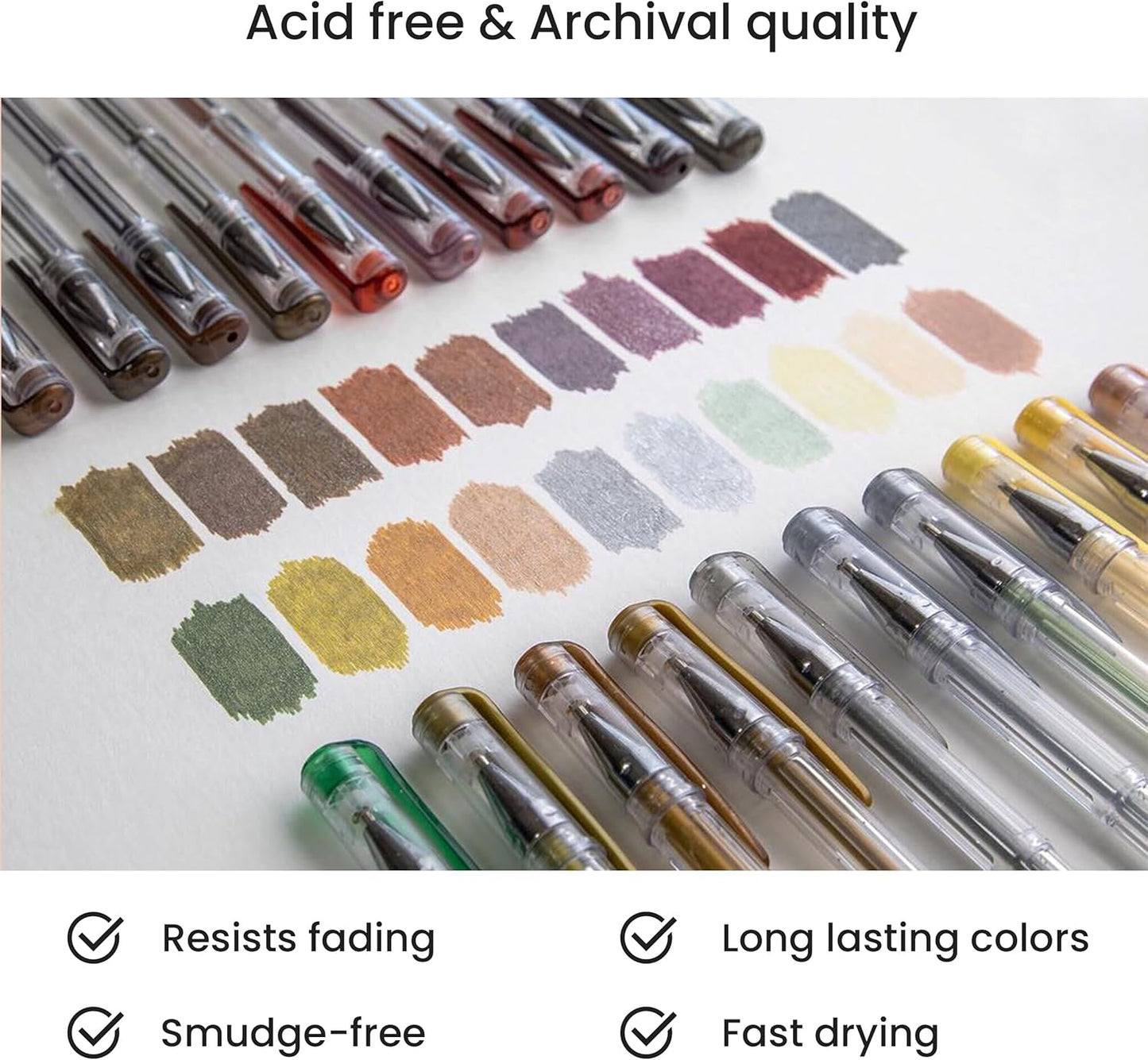 OfficeGoods Multicolor Gel Pens with Refills – Adult Coloring Journaling Art – Medium 0.8-1.0mm Tips – Non-Toxic Gel Pens Set – Quick Dry Smudge-Free 12 Pack Colors