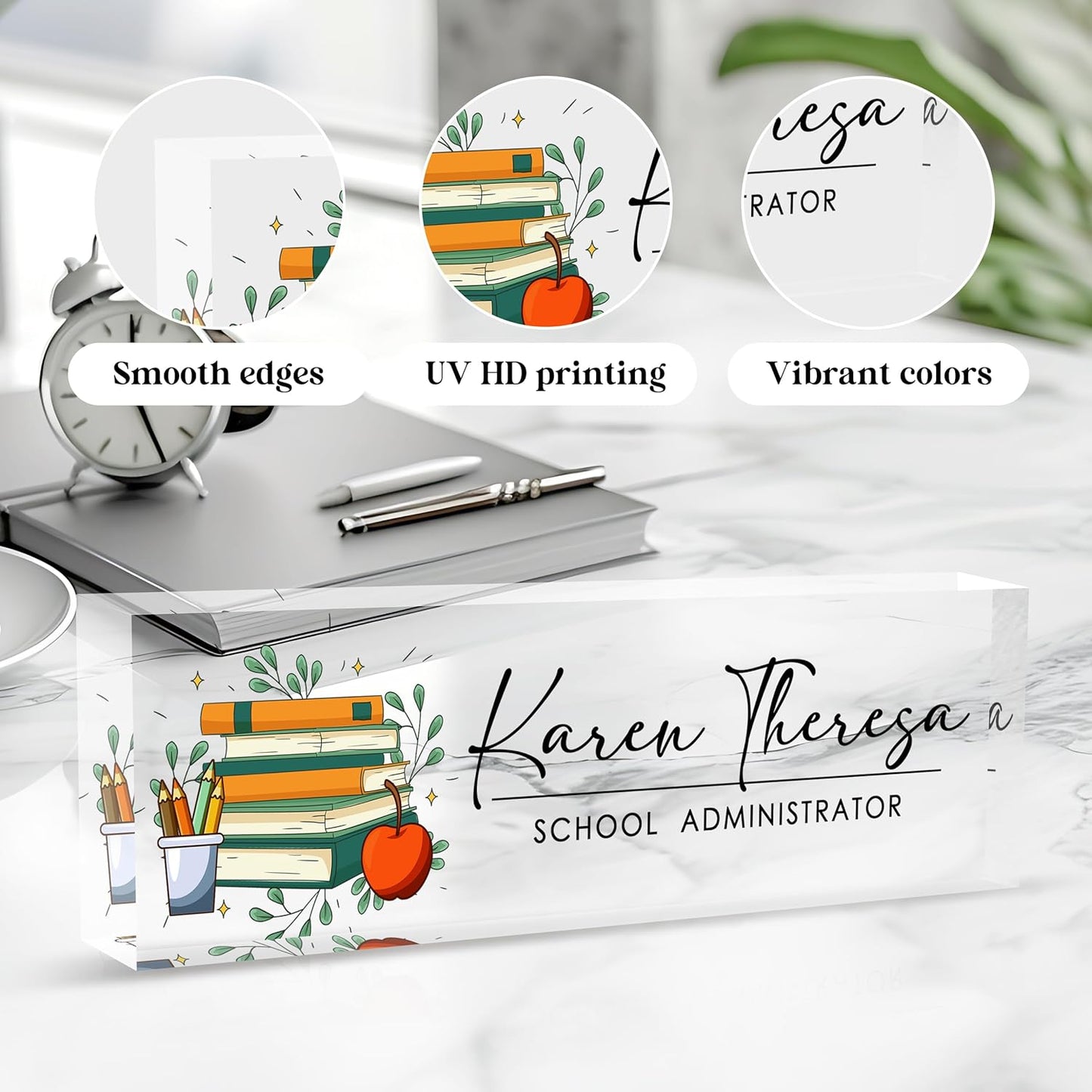 Custom Office Name Plate, Personalized Gifts for Women & Teachers, Office Desk Accessories