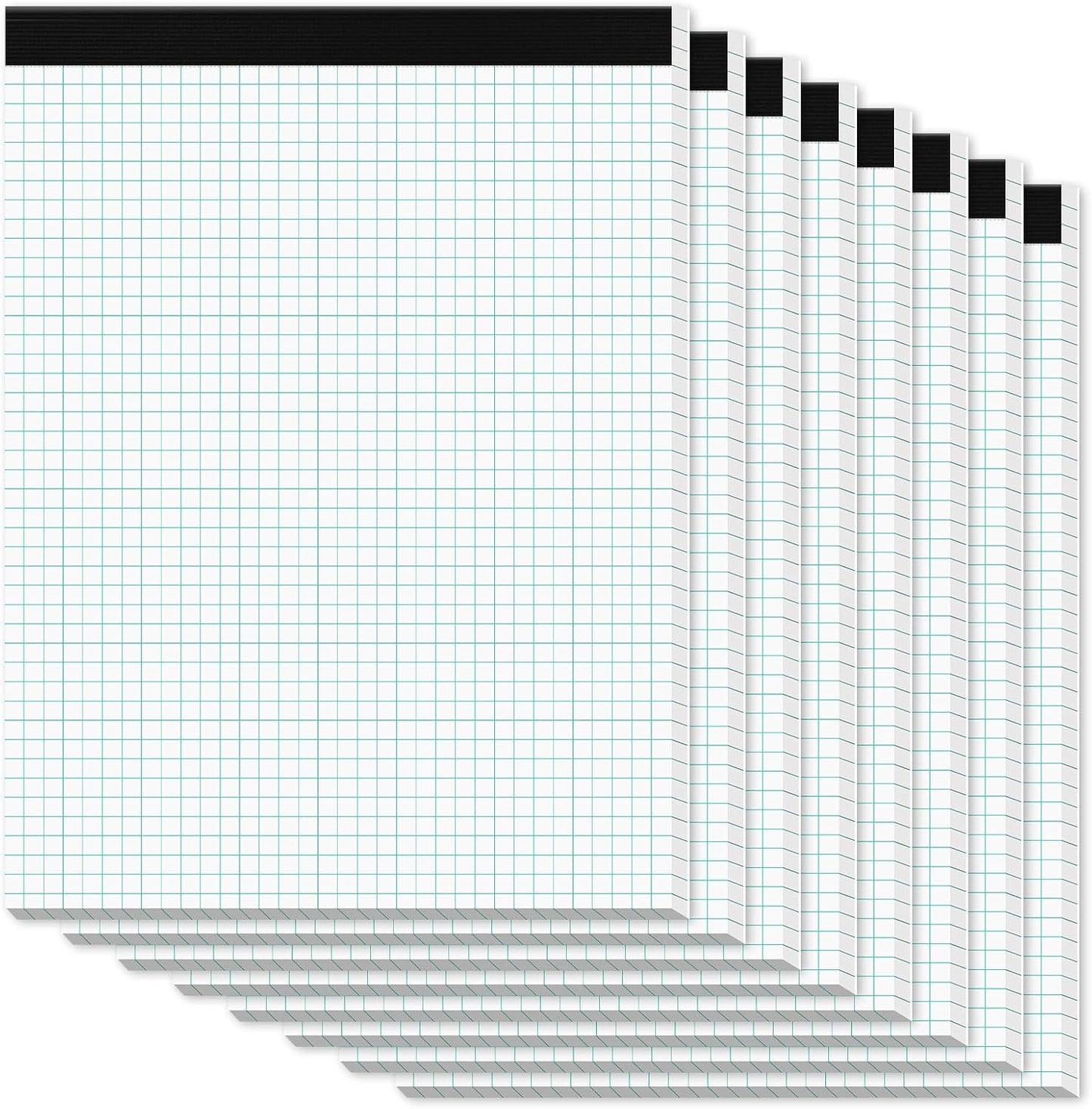 Graph Paper Pads 8.5 x 11, 8 Pack, 4x4 Quad Grid Paper Pad 8-1/2" x 11", White Quadrille Pad, Easy Tears Off Design, Grid Notebook 8-1/2 x 11, White 70 GSM Graft Paper, 30 Sheets/Pad