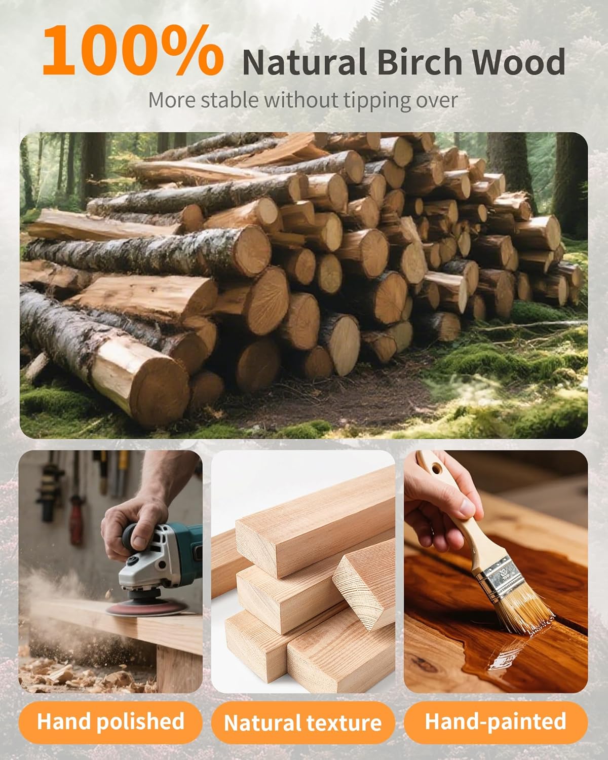 EZIVIEZ Wooden Coat Rack Stand, Solid Wood Freestanding Coat Rack with 11 Hooks, Creative Design Tree Branch-look Coat Racks,Walnut Brown Standing Coat Hanger Jacket Tree Stand for Office, Entryway