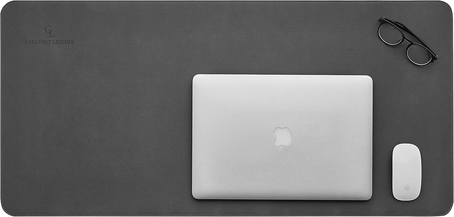 Gallaway Leather Desk Mat,Desk Writing Pad - Office Desk Pad, Large 36" x 17" Gray, Desk Mats on Top of Desks, Gift Ready Elegant Computer Desk Mat Desk Cover Desk Pad Protector PU Leather