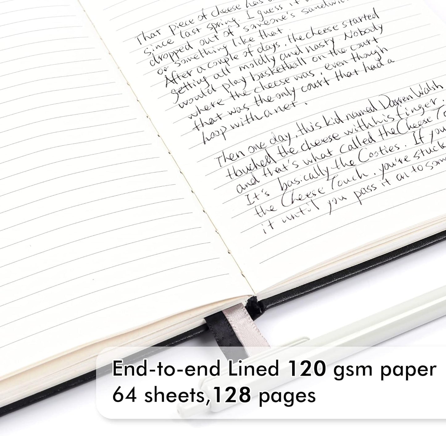 feela 18 Pack Journal Notebook for Work, Business Notebook Bulk Hardcover Lined Writing Journal with Pen Holder for Men Women Note Taking, with 18 Black Pens, 120 GSM, 5.1”x8.3”, A5, Black