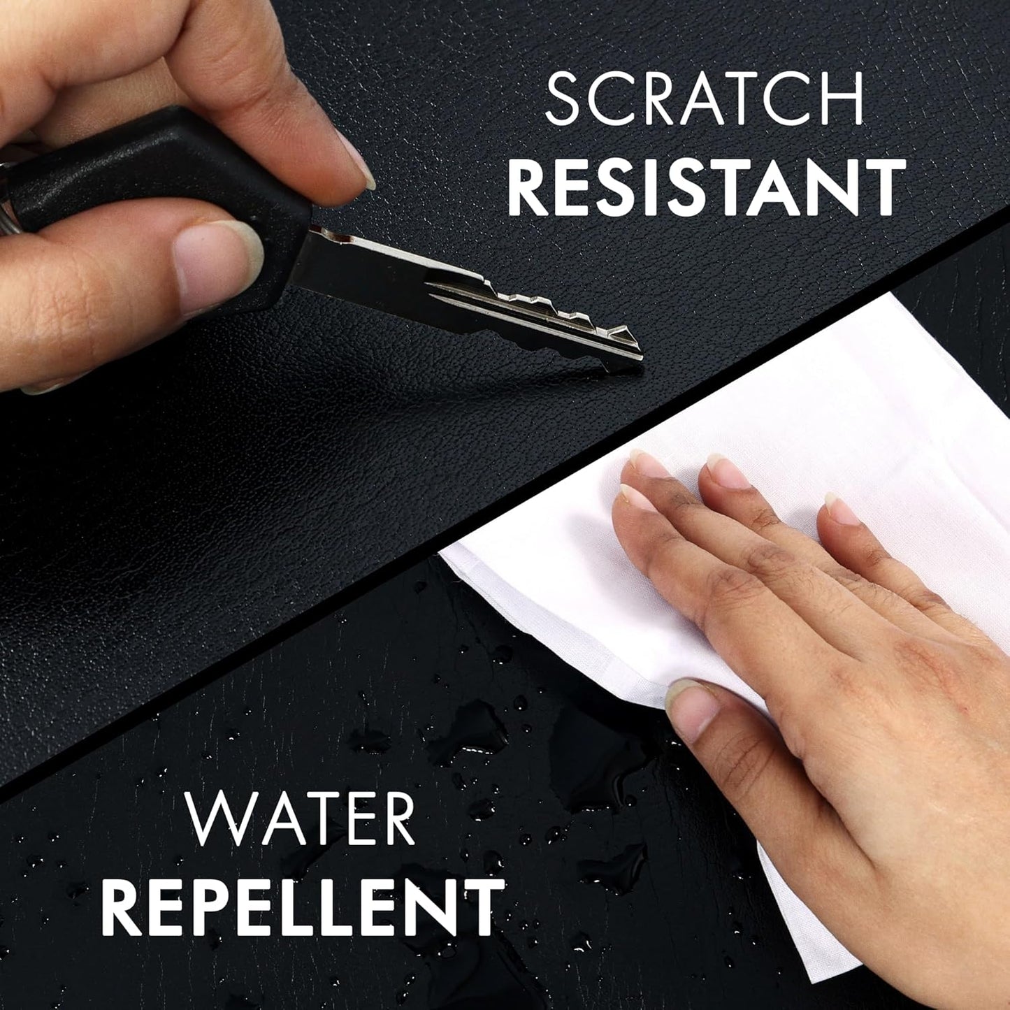 Elizo Leather Desk Mat Desk Pad Blotter Set - Real Full-Grain Leather (32x16) 2-Layer Genuine Desk Cover Protector & Large Mouse Pad | Computer Keyboard Desk Accessories for Office & Home