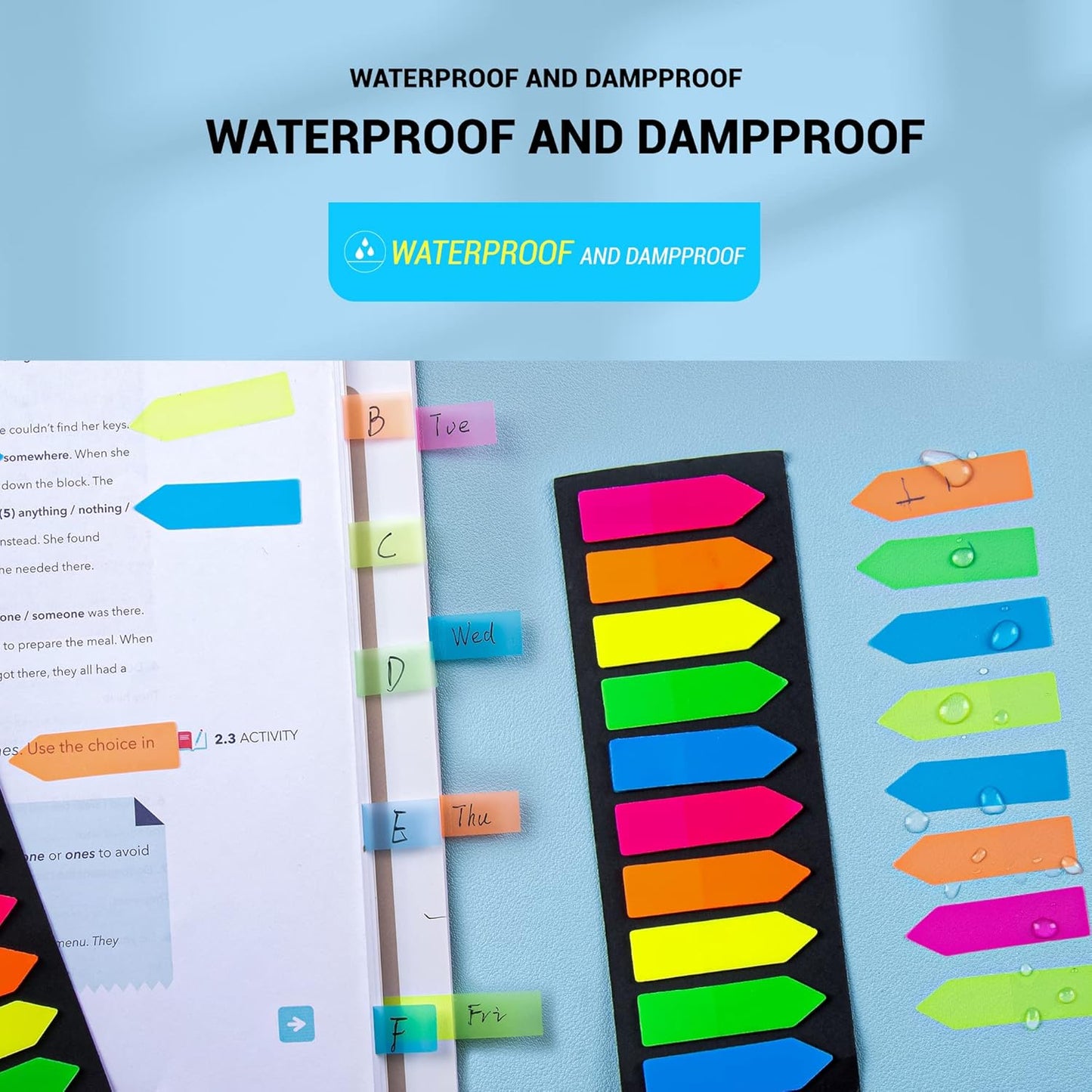 Ericter 2400 Pcs Sticky Tabs Page Markers Sticky Index Tabs, Arrow Flag Tabs - 10 Primary Color Tabs Page Flag Markers Bookmarks