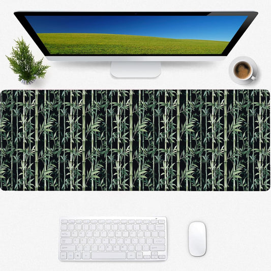 Bamboo Gaming Mouse Pad, Desk Mat, Non-Slip Rubber Base Cool Aesthetic MousePads for Computer Laptop Keyboard Office School Home Desktop Decor 31.5" x 11.8"