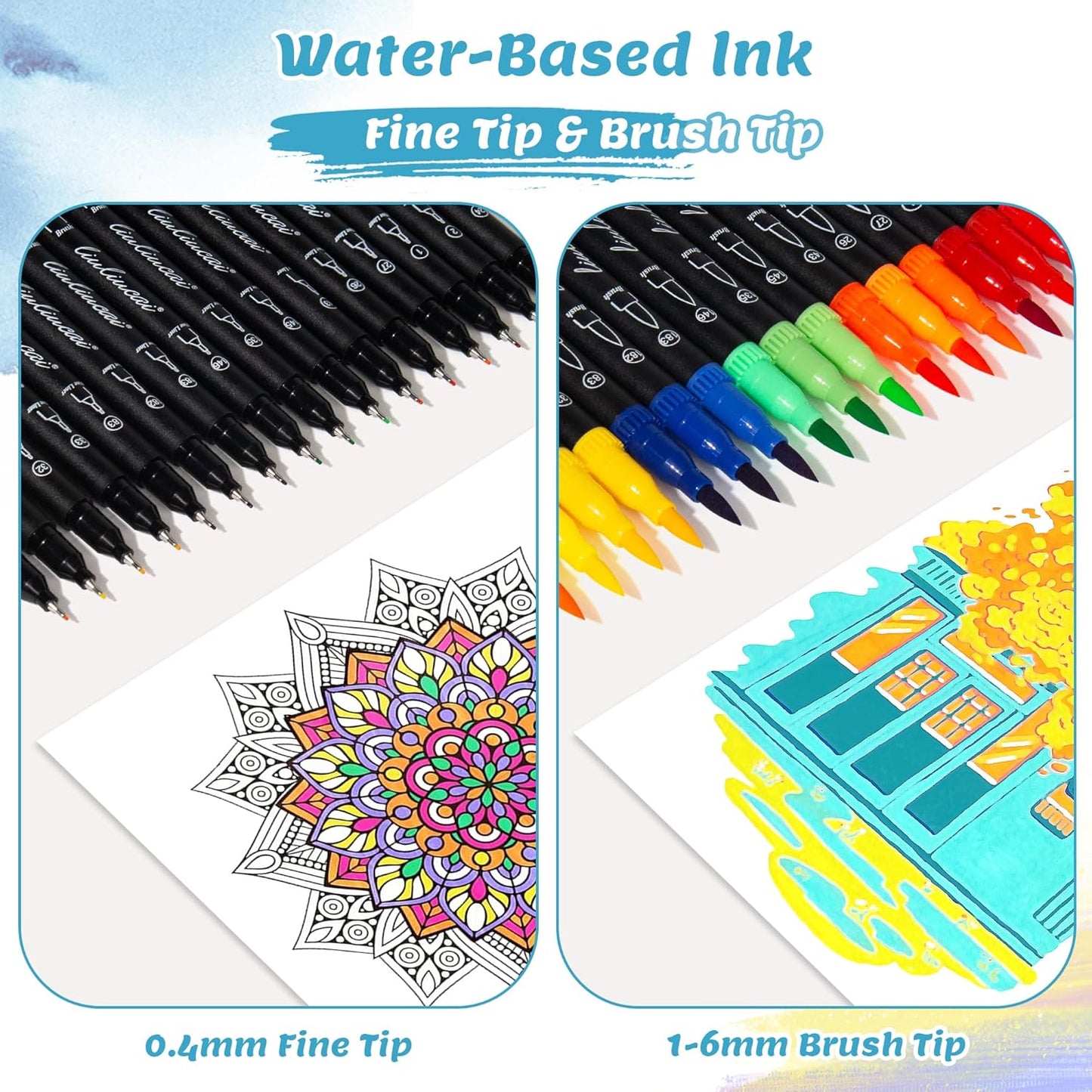 Duo Tip Brush Coloring Pens,200 Colors Art Markers Set,Fine & Brush Tip Pen for Adults Coloring Book Bullet Journals Planner Writing Drawing Note Taking