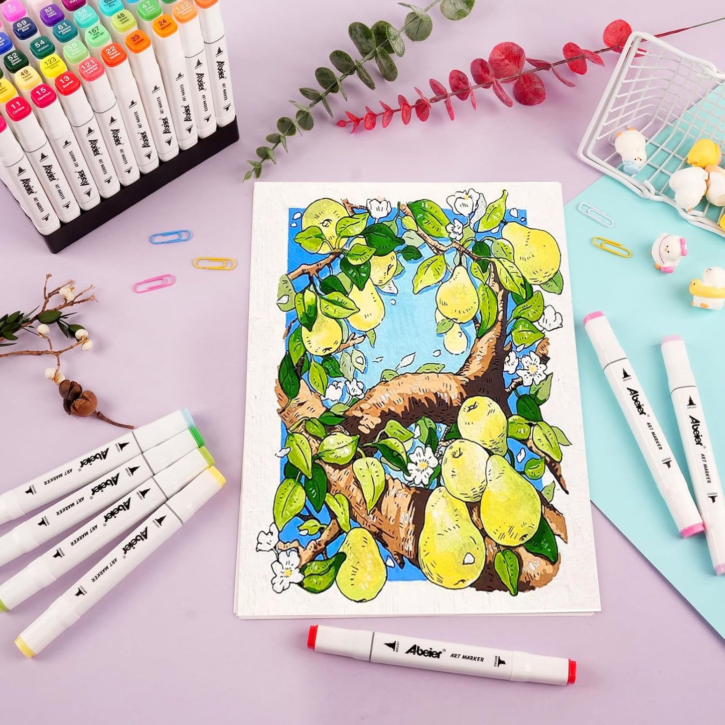 120 Colors Alcohol Markers Set with Dual Tip, Alcohol-Based Art Markers for Kids Adults Students, Vibrant Blendable Colors, Premium Portable Case, Ideal Gift for Artists & Beginners