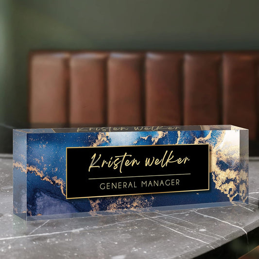 Desk Name Plate Personalized | Custom Name Plates for Desks | Office Gifts for Coworkers, Boss, Employee, Teacher, Social Worker | Office Desk Decor - (8" x 2.5")-Design 7