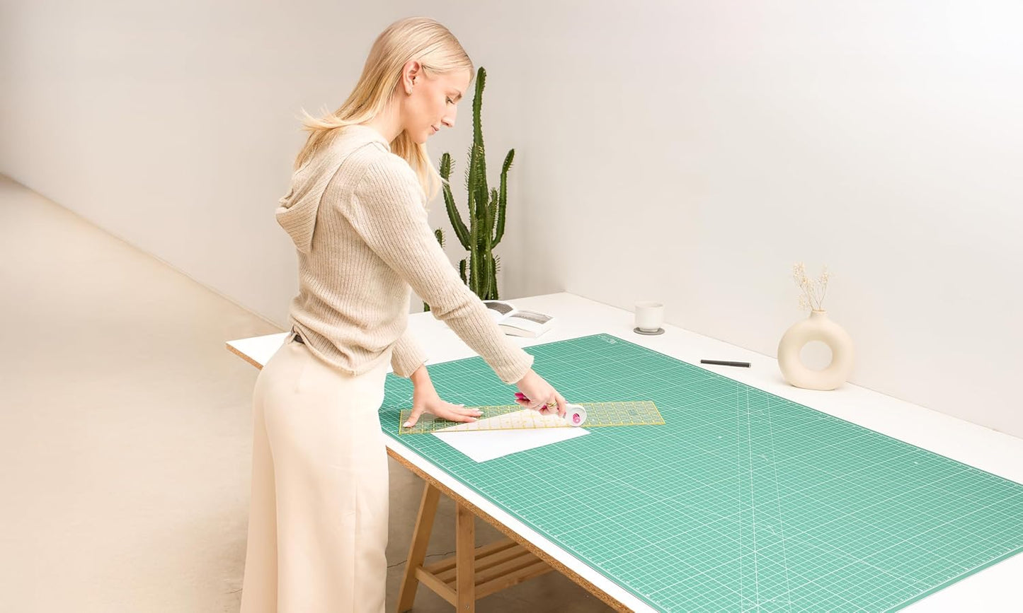 Elan Cutting Mat 36x60 Green, Extra Large Self Healing Cutting Mat 36 x 60 Inch, 5-Ply Craft Board Green, Hobby Board for Sewing and Quilting