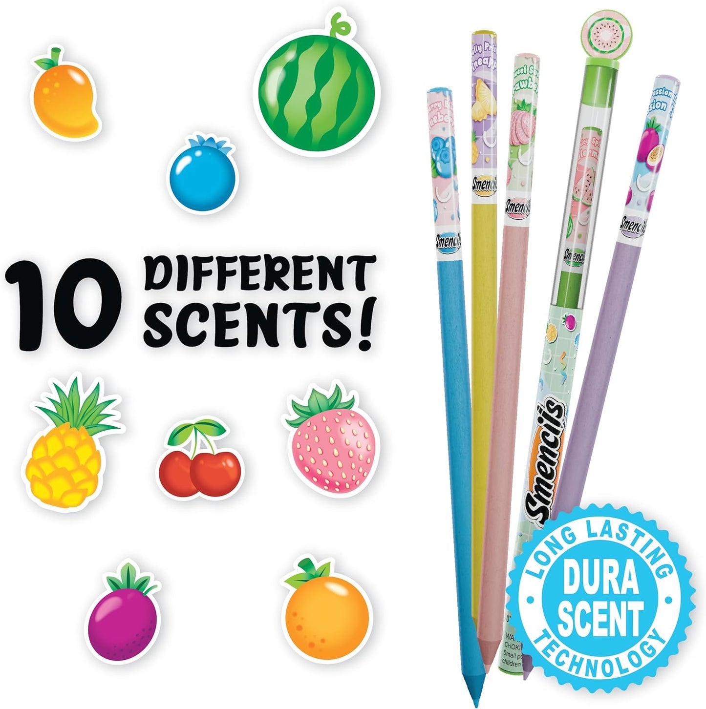 Pastel Colored Smencils - Patented Gourmet Scented Colored Pencils made from Recycled Newspapers, 10 Count, Gifts for Kids, School Supplies, Classroom Rewards