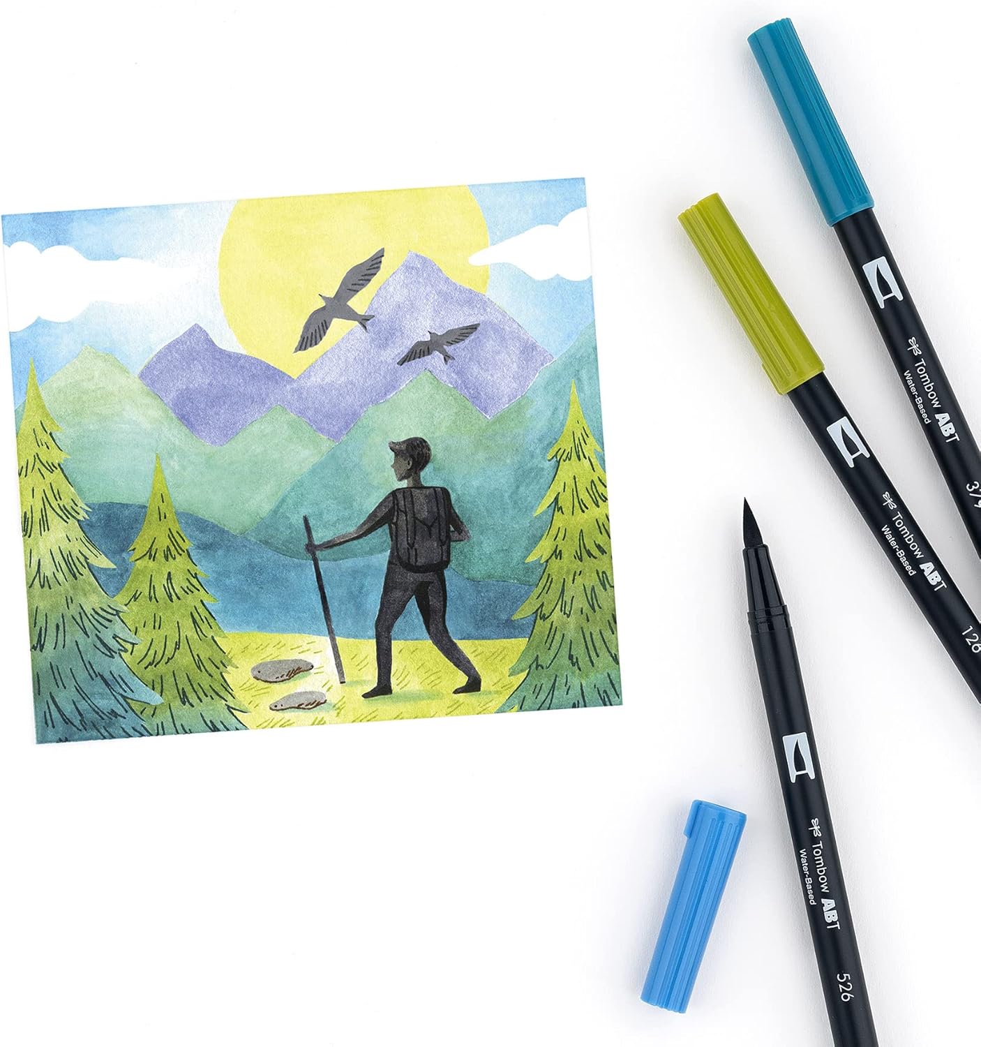 Tombow 56169 Dual Brush Pen Art Markers, Landscape, 10-Pack. Blendable, Brush and Fine Tip Markers